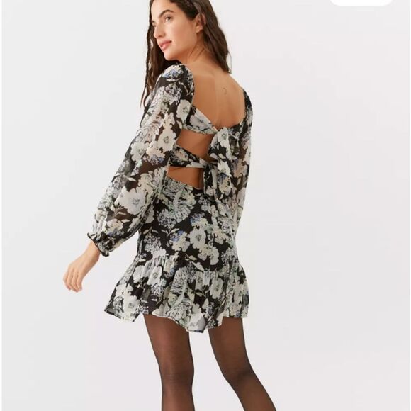 Urban Outfitters Love Triangle Moonstruck Floral Cutout Mini Dress - Picture 1 of 5